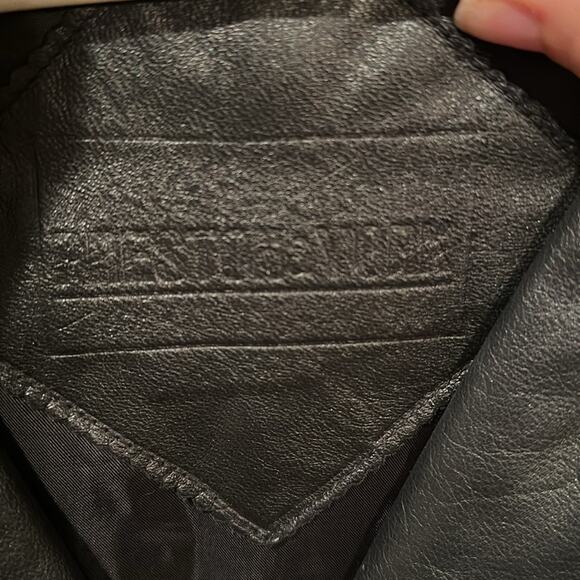 Y2K Vintage Preston & York Genuine leather blazer style jacket sz L - Picture 2 of 7